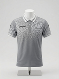 Polo Shirt – Light Gray Geometric Design