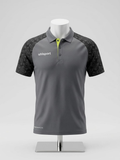 Polo Shirt – Gray with Black Pattern Sleeves