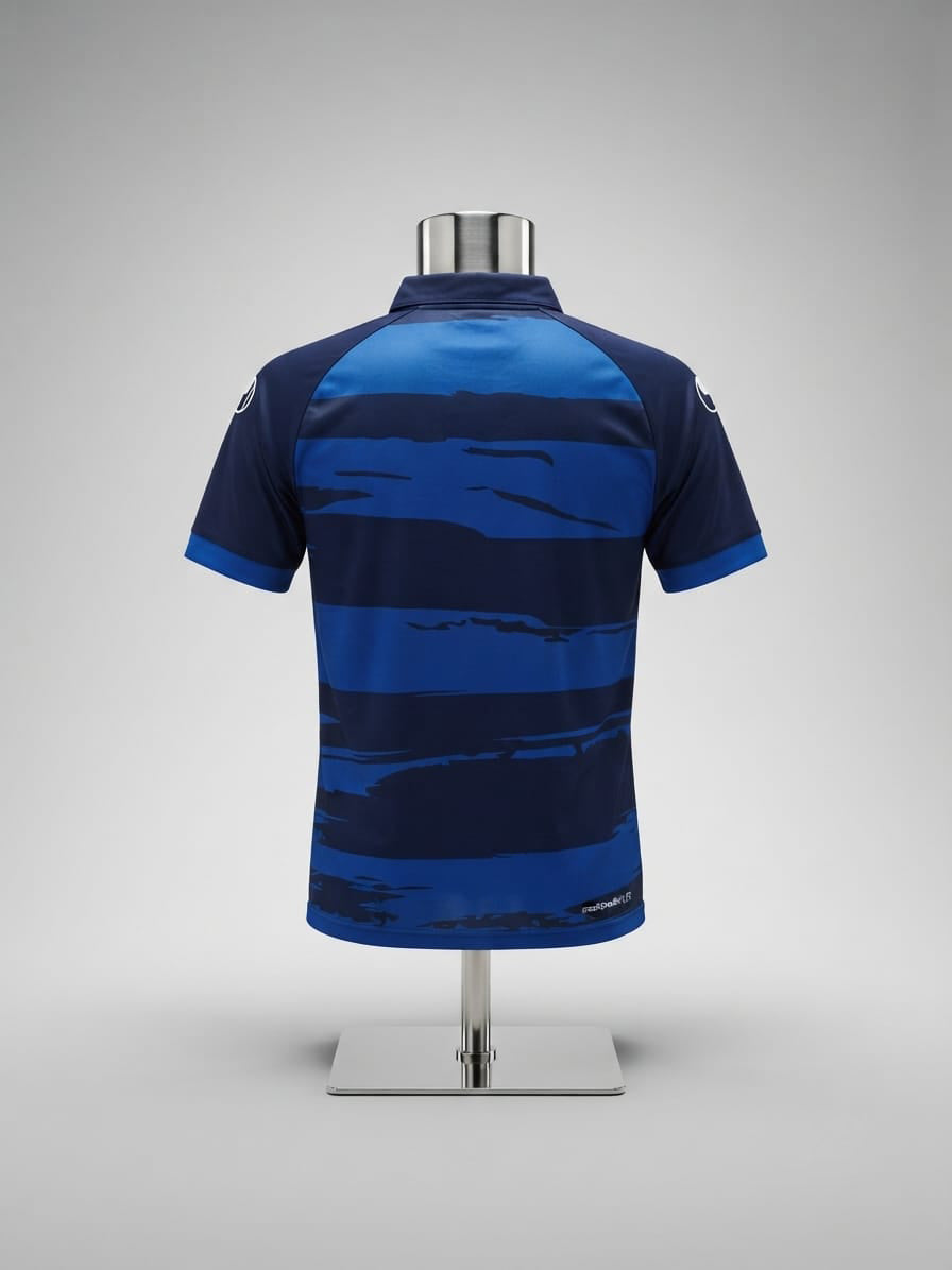 Uhlsport Blue Striped Polo Shirt