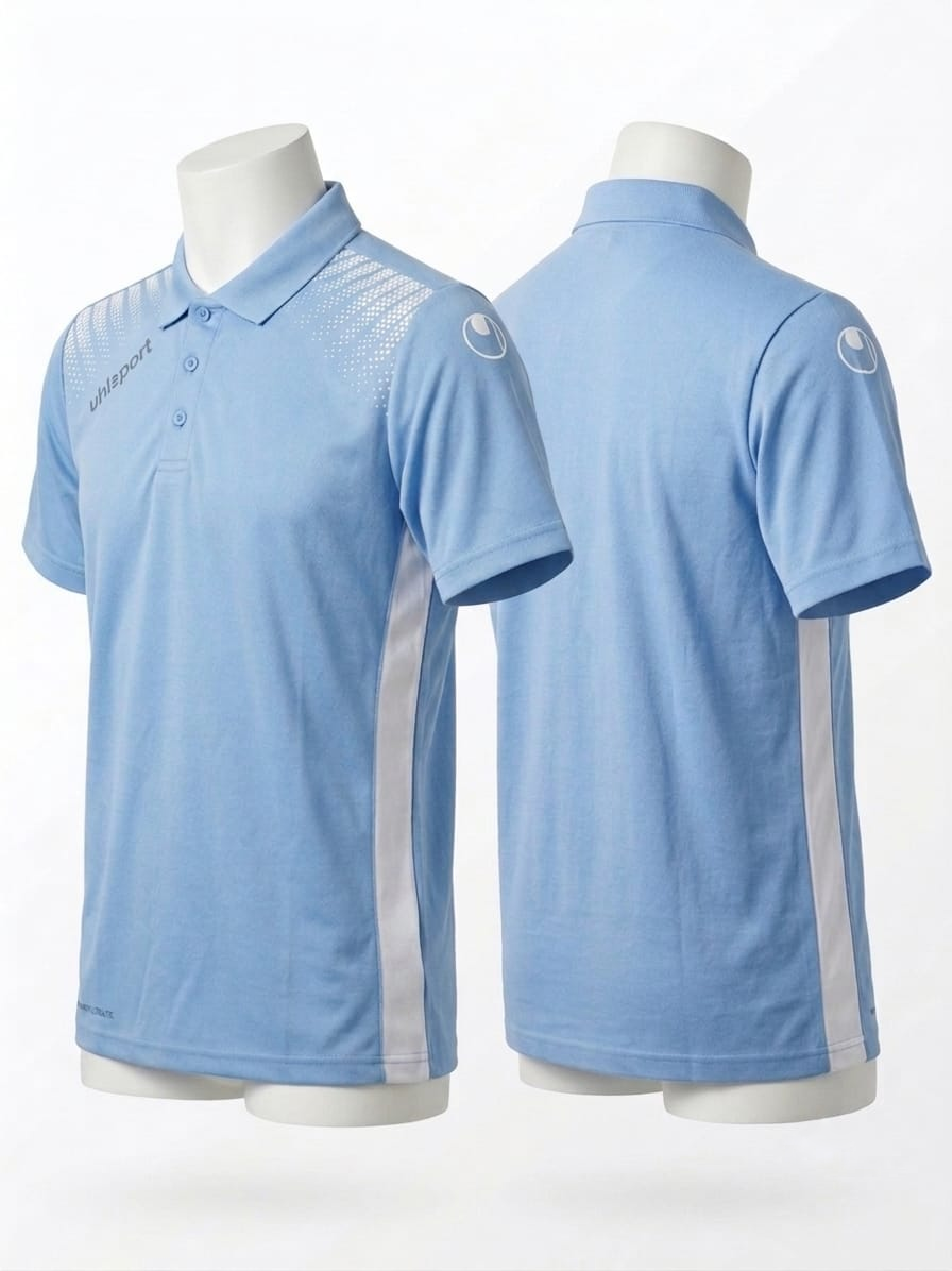Polo Shirt – Sky Blue with White Side Panels