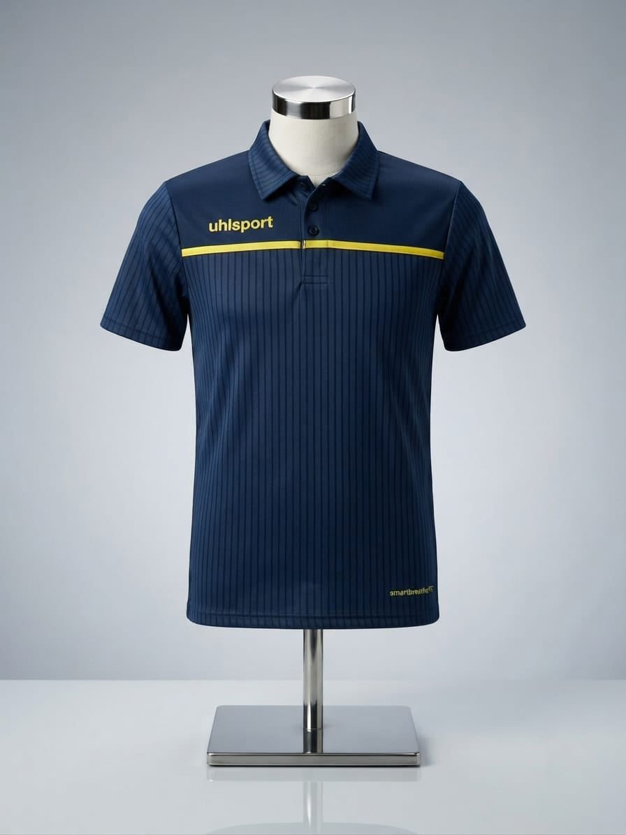 Uhlsport Navy Yellow Polo Shirt