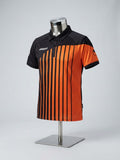 Uhlsport Black Orange Striped Polo Shirt