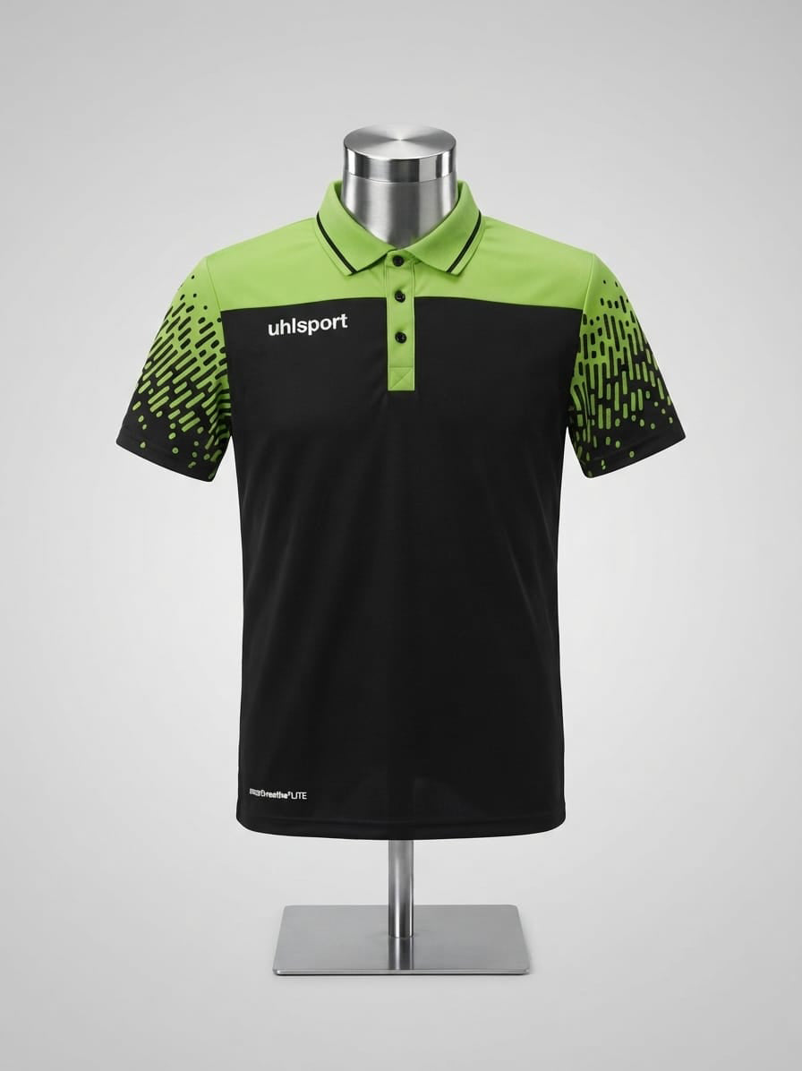 Uhlsport Black Lime Polo Shirt