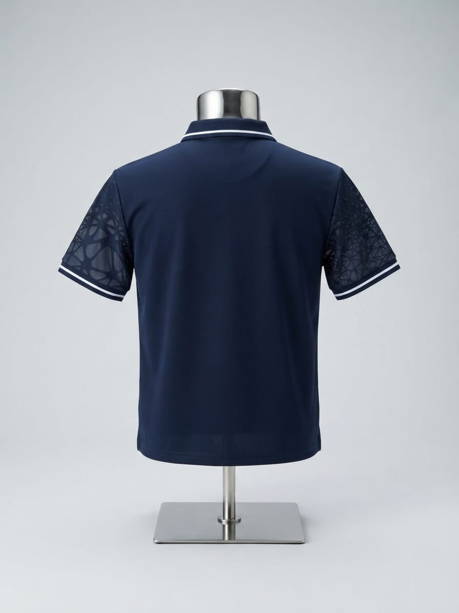 Uhlsport Navy Geometric Pattern Polo