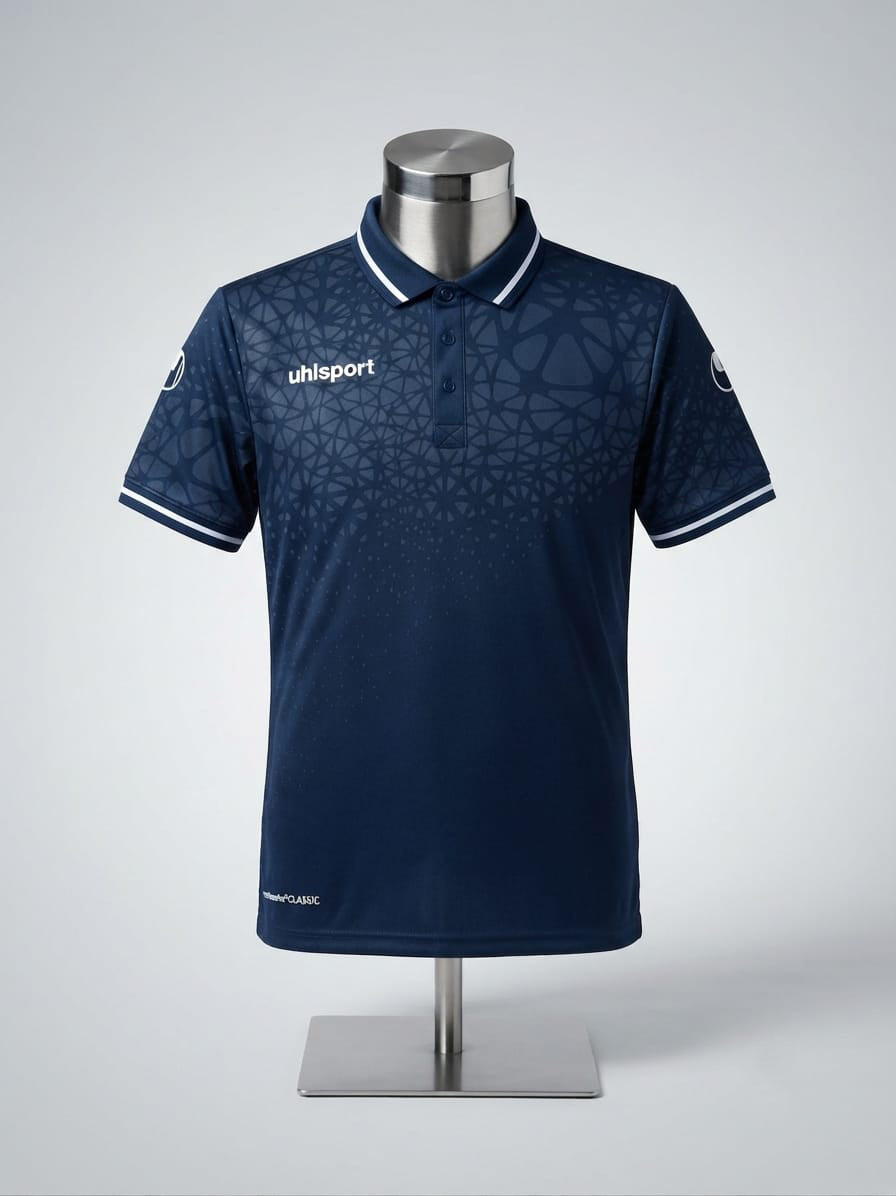 Uhlsport Navy Geometric Pattern Polo