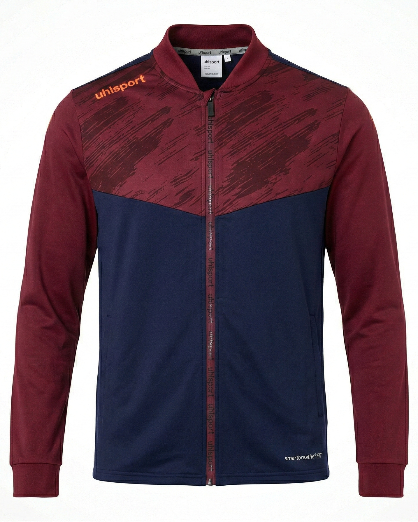 SmartbreatheFit Burgundy/Navy textured-chest tracksuit